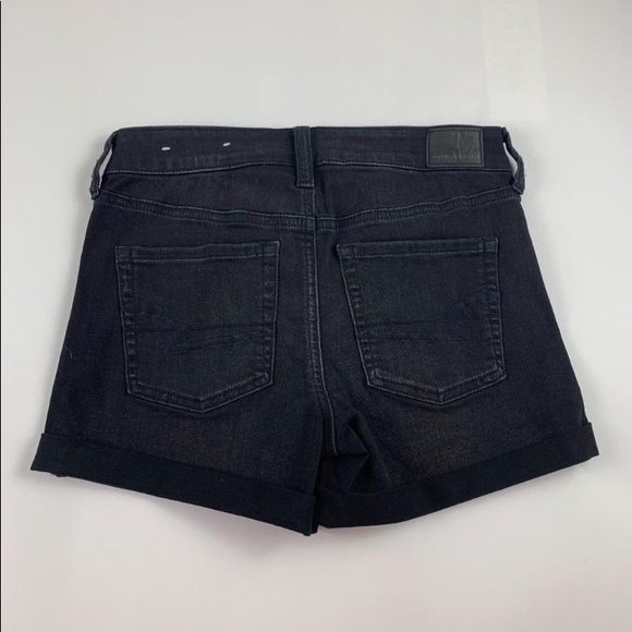 American Eagle Black Button Fly Midi Shorts 4 - Picture 5 of 5